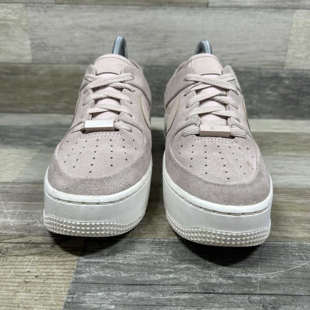 Nike Air Force 1 Shoes Women’s 7.5 Sage Partial Beige Suede Sneakers AR5339-201 - Picture 4 of 8